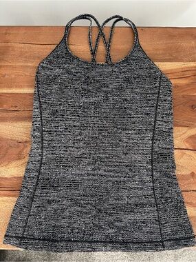 Lululemon Athletica Women's Heathered Black & White Strappy Tank Top